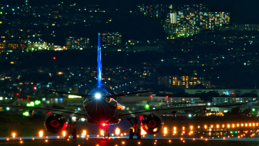 飛行場の夜景